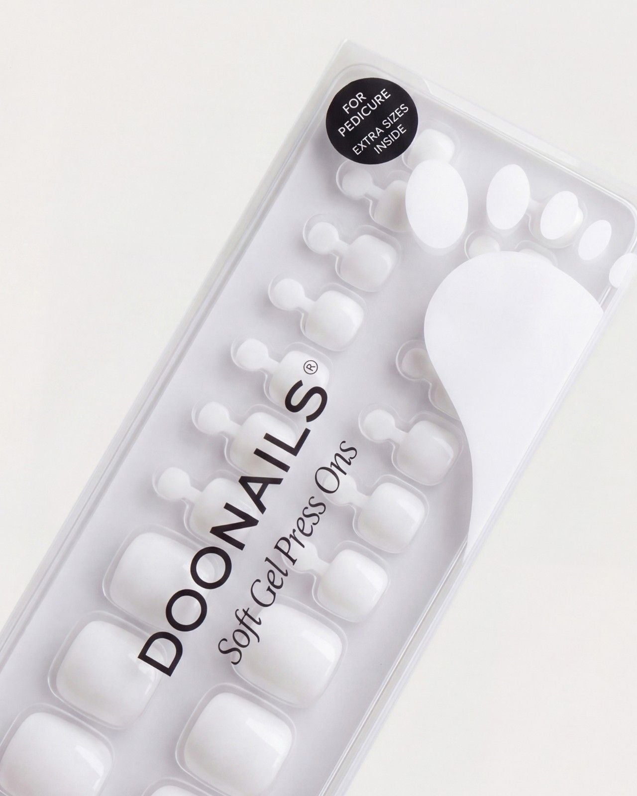 Snow White Pedicure Press Ons in Soft Gel