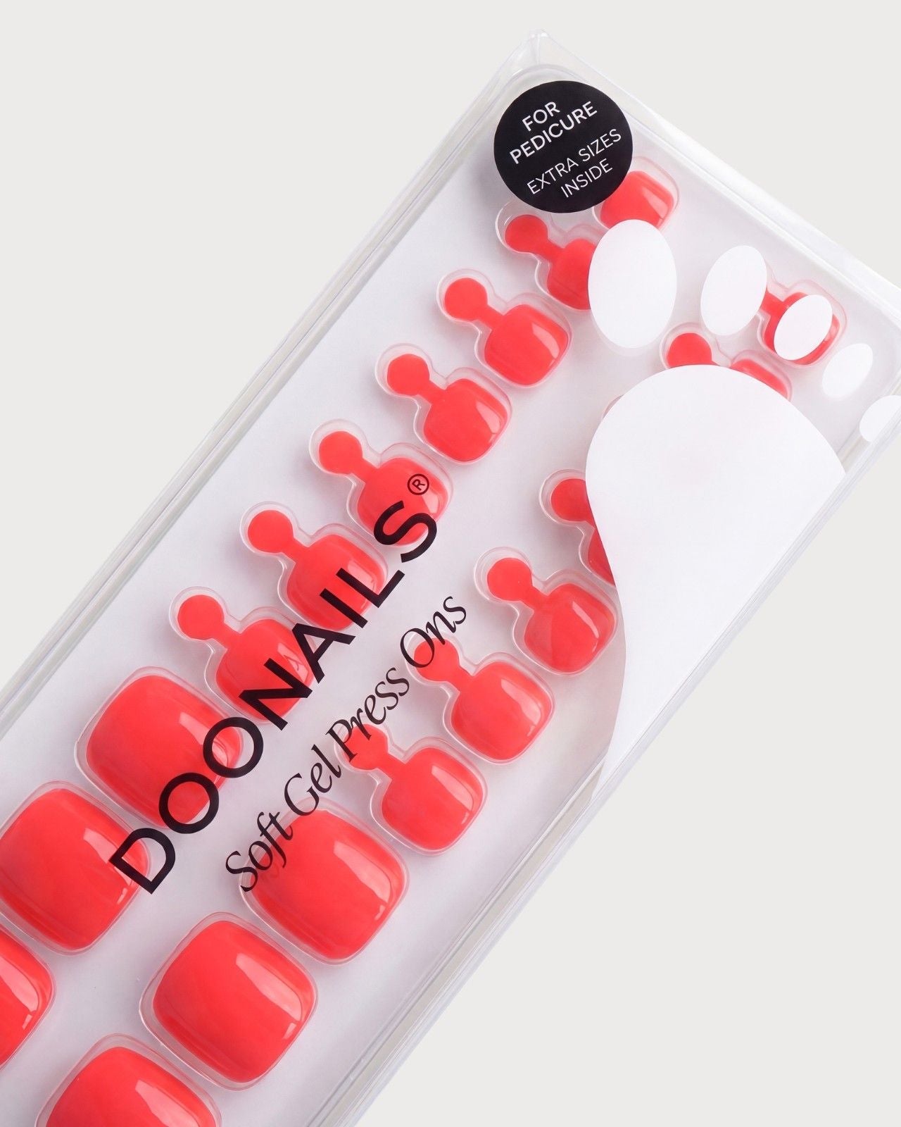 Sunset Coral Pedicure Press Ons in Soft Gel