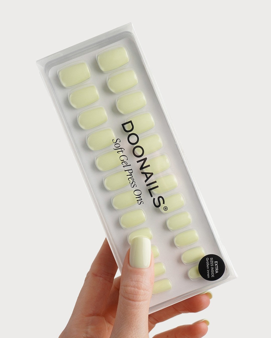 Pistachio Corte Quadrate Press Ons in Soft Gel