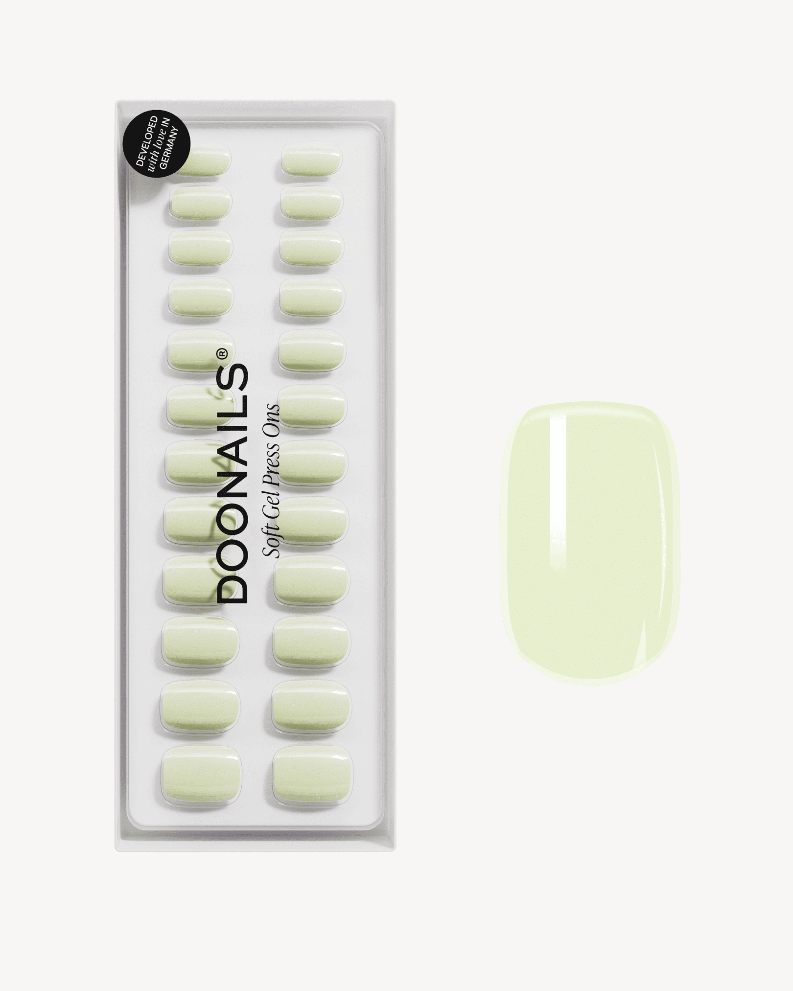 Pistachio Corte Quadrate Press Ons in Soft Gel