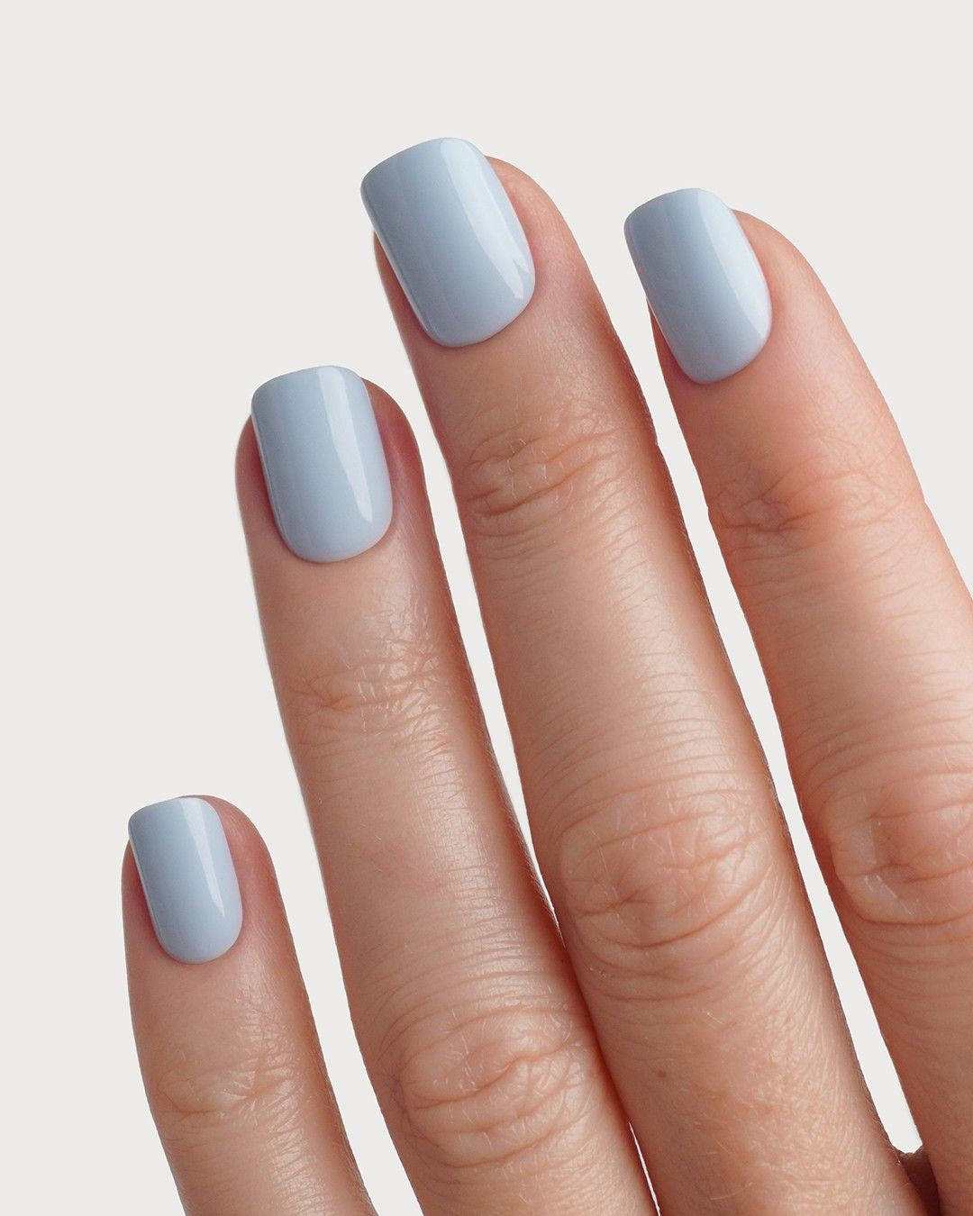 Powder Blue Extra Corte Quadrate Press Ons in Soft Gel
