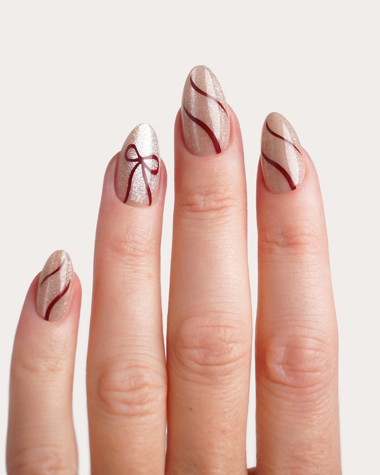 Red Bow Cat Eye Limited Edition Soft Gel Press Ons Italy