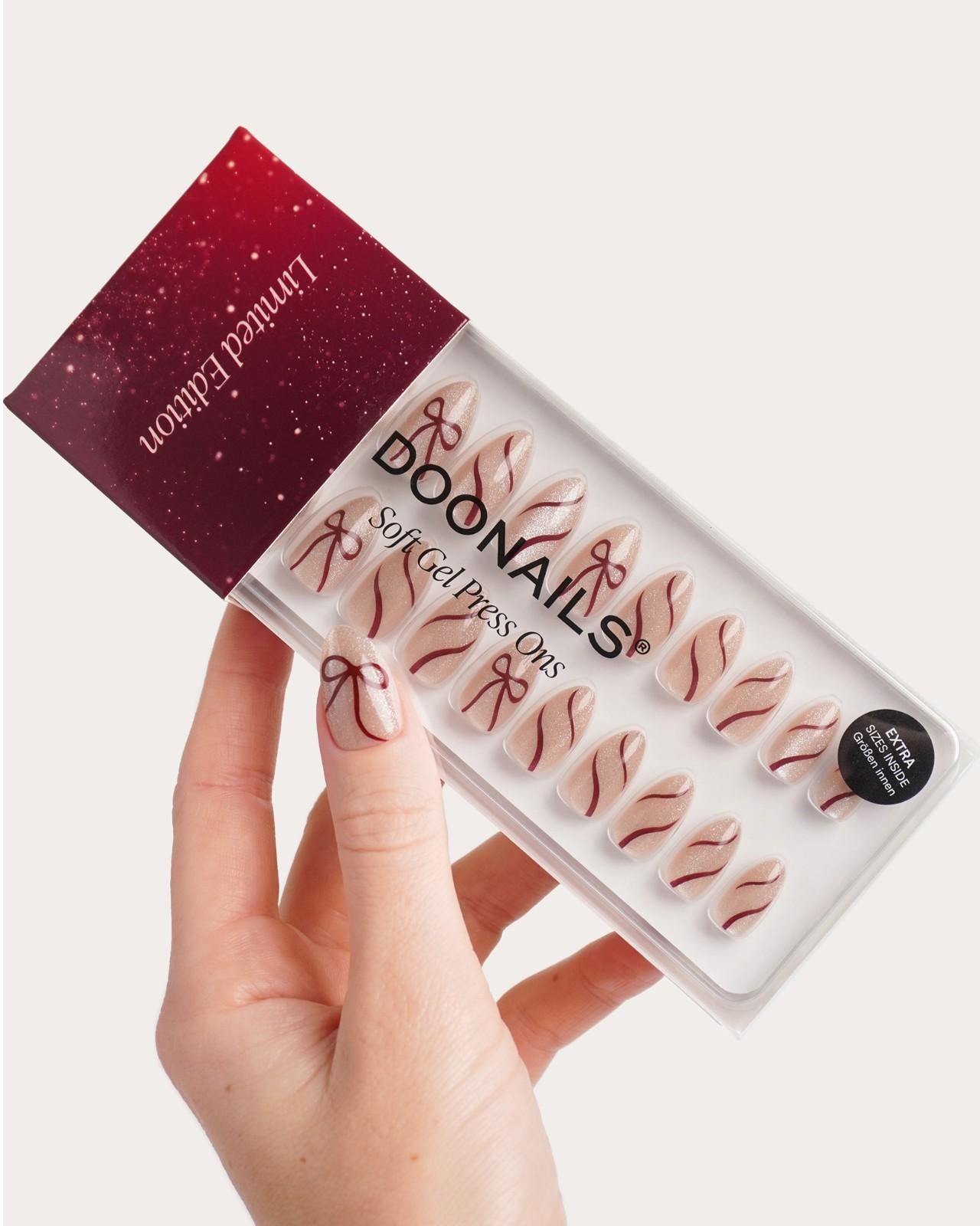 Red Bow Cat Eye Limited Edition Soft Gel Press Ons Italy