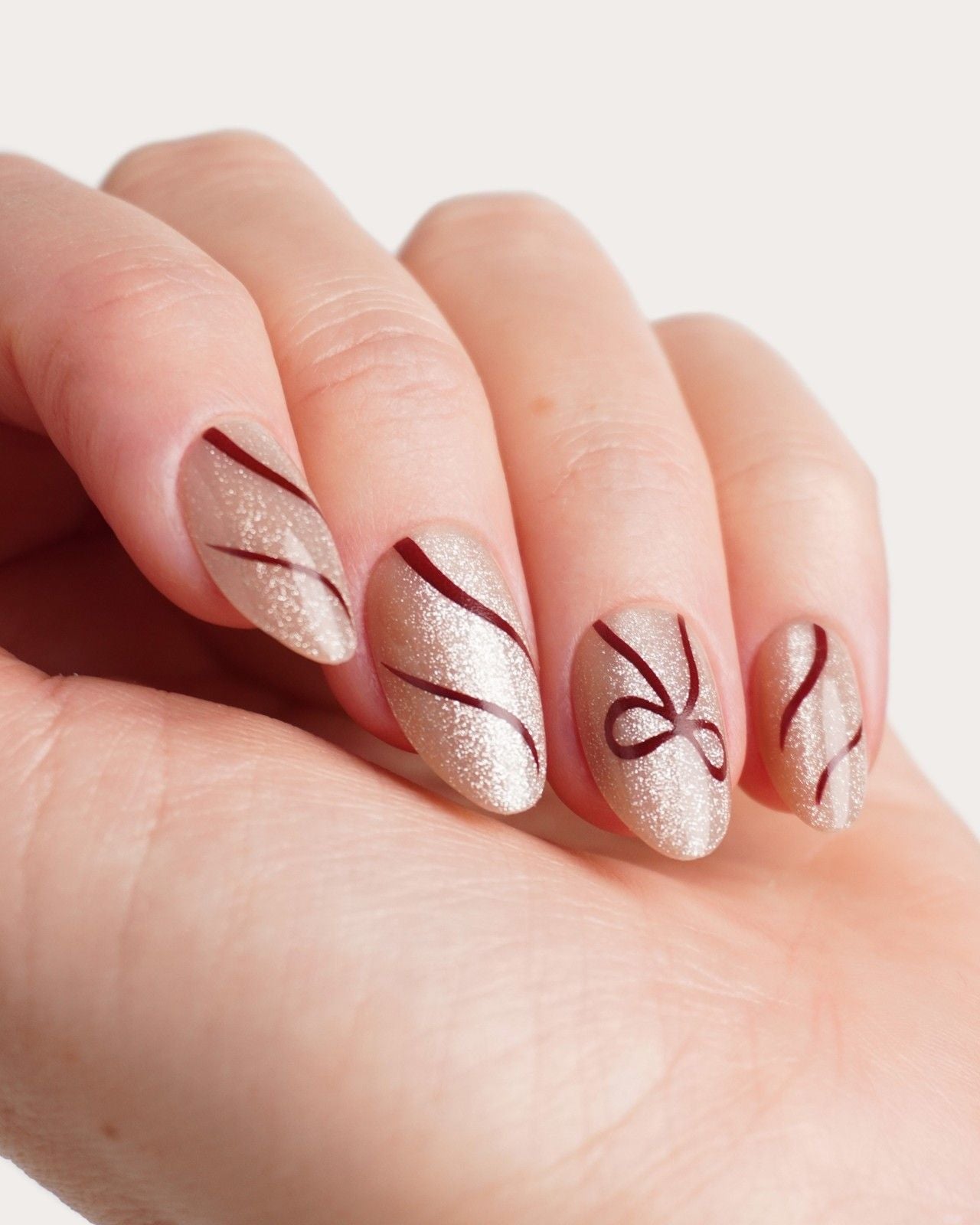 Red Bow Cat Eye Limited Edition Soft Gel Press Ons Italy