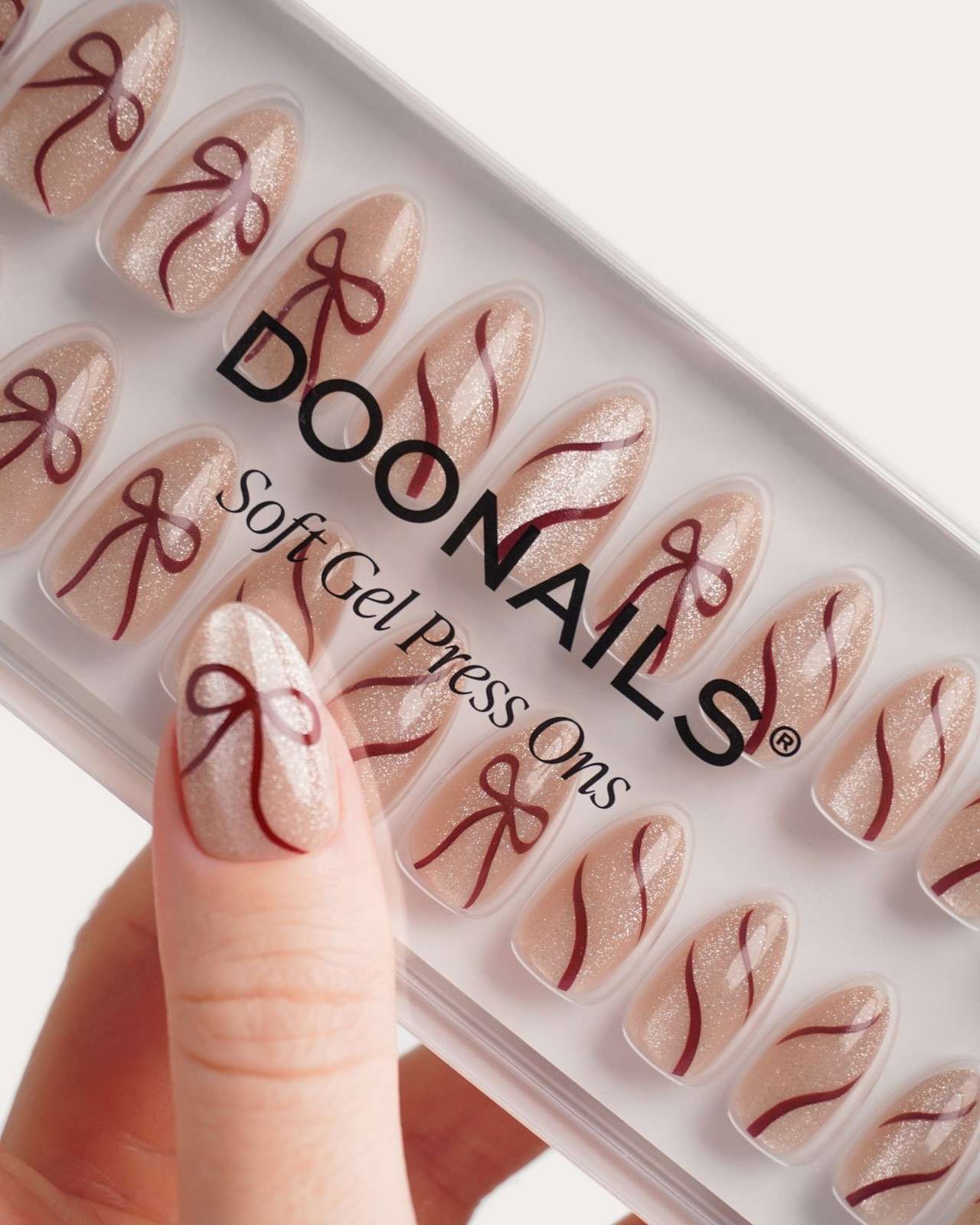 Red Bow Cat Eye Limited Edition Soft Gel Press Ons Italy