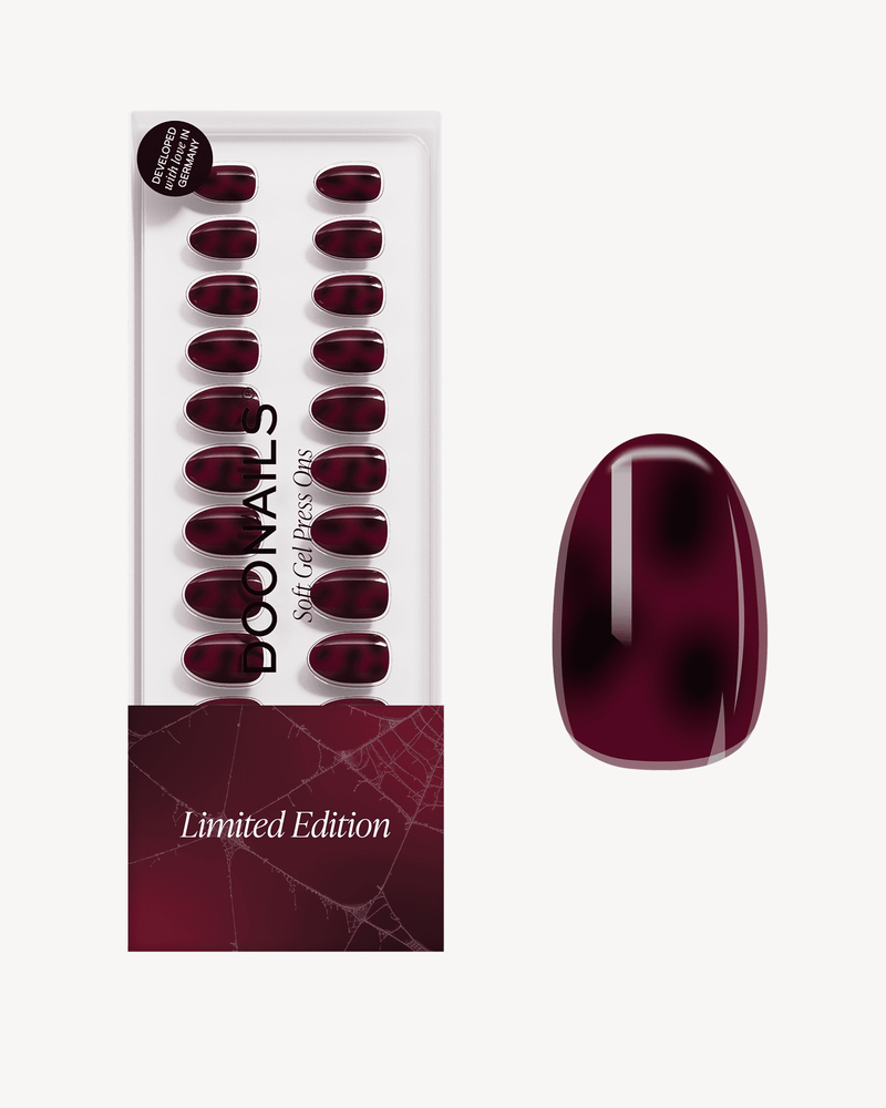 Edizione Limitata Red Mosaic Amber Corte Rotonde Press Ons in Soft Gel