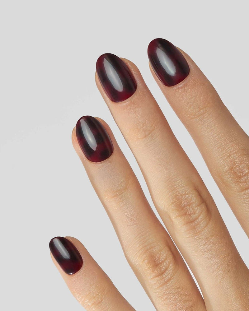 Edizione Limitata Red Mosaic Amber Corte Rotonde Press Ons in Soft Gel