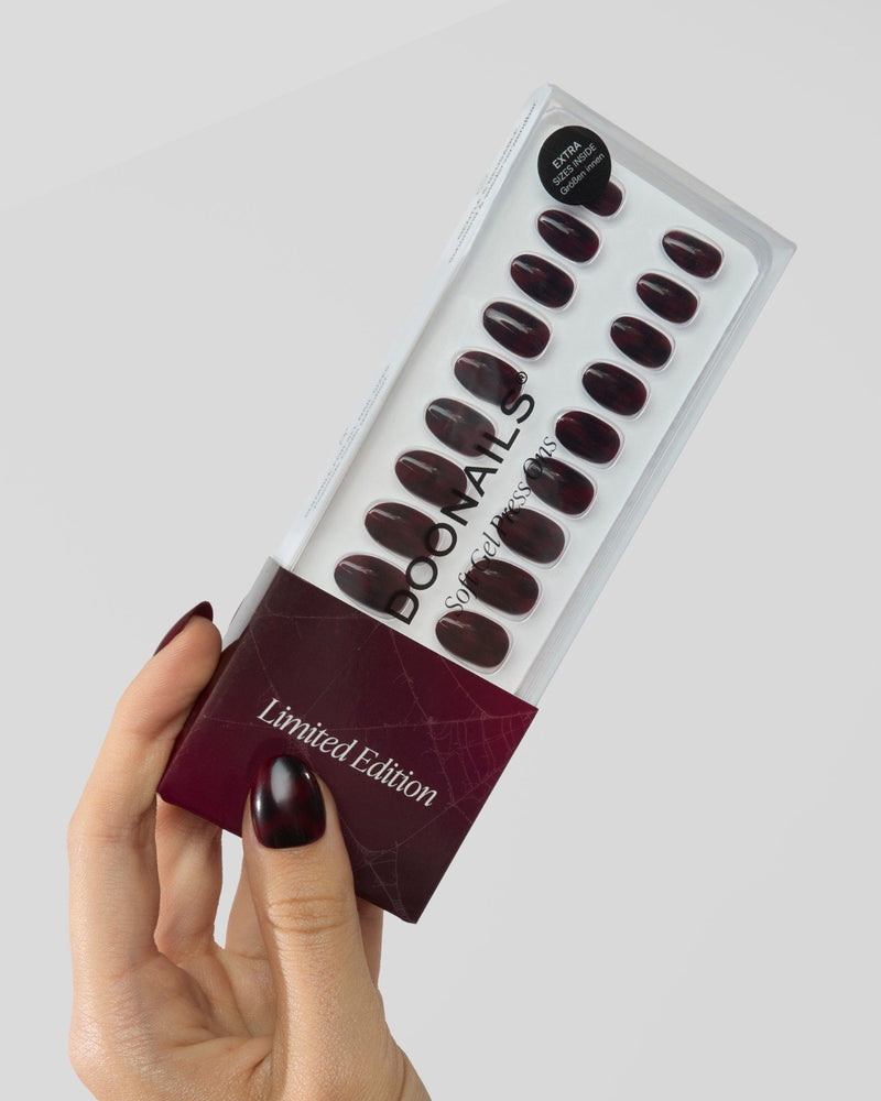 Edizione Limitata Red Mosaic Amber Corte Rotonde Press Ons in Soft Gel