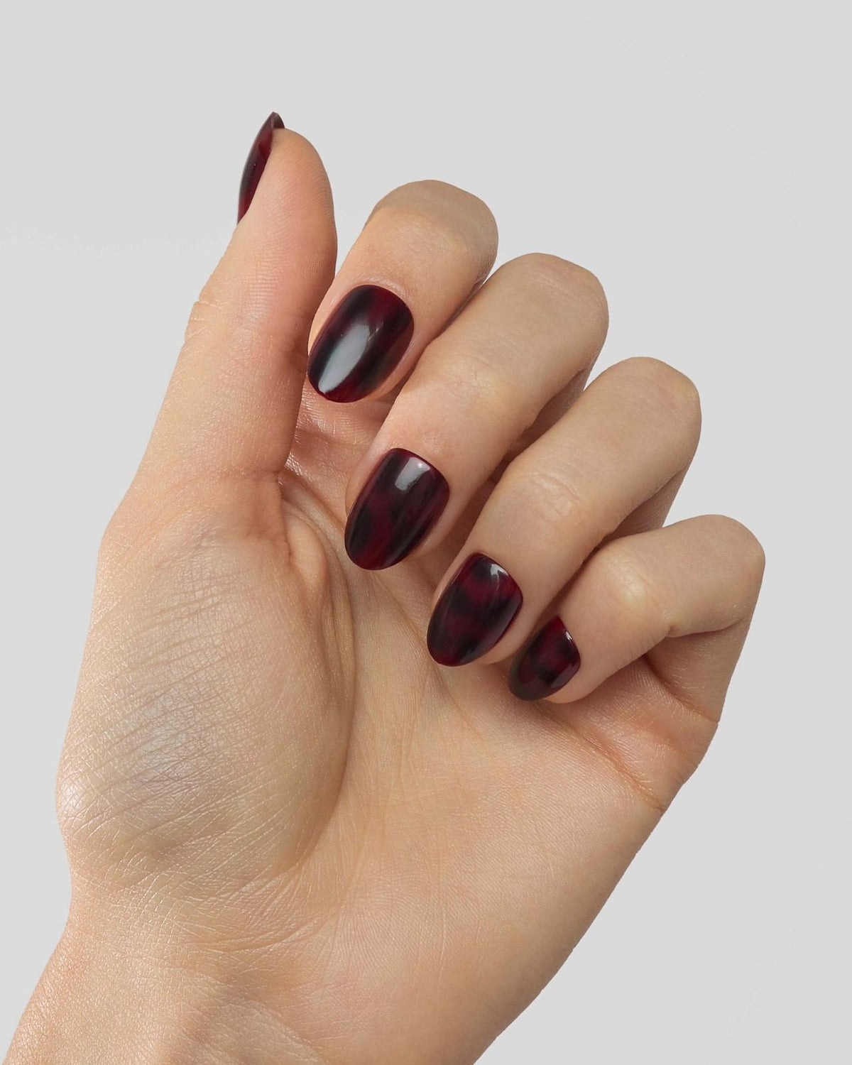 Edizione Limitata Red Mosaic Amber Corte Rotonde Press Ons in Soft Gel