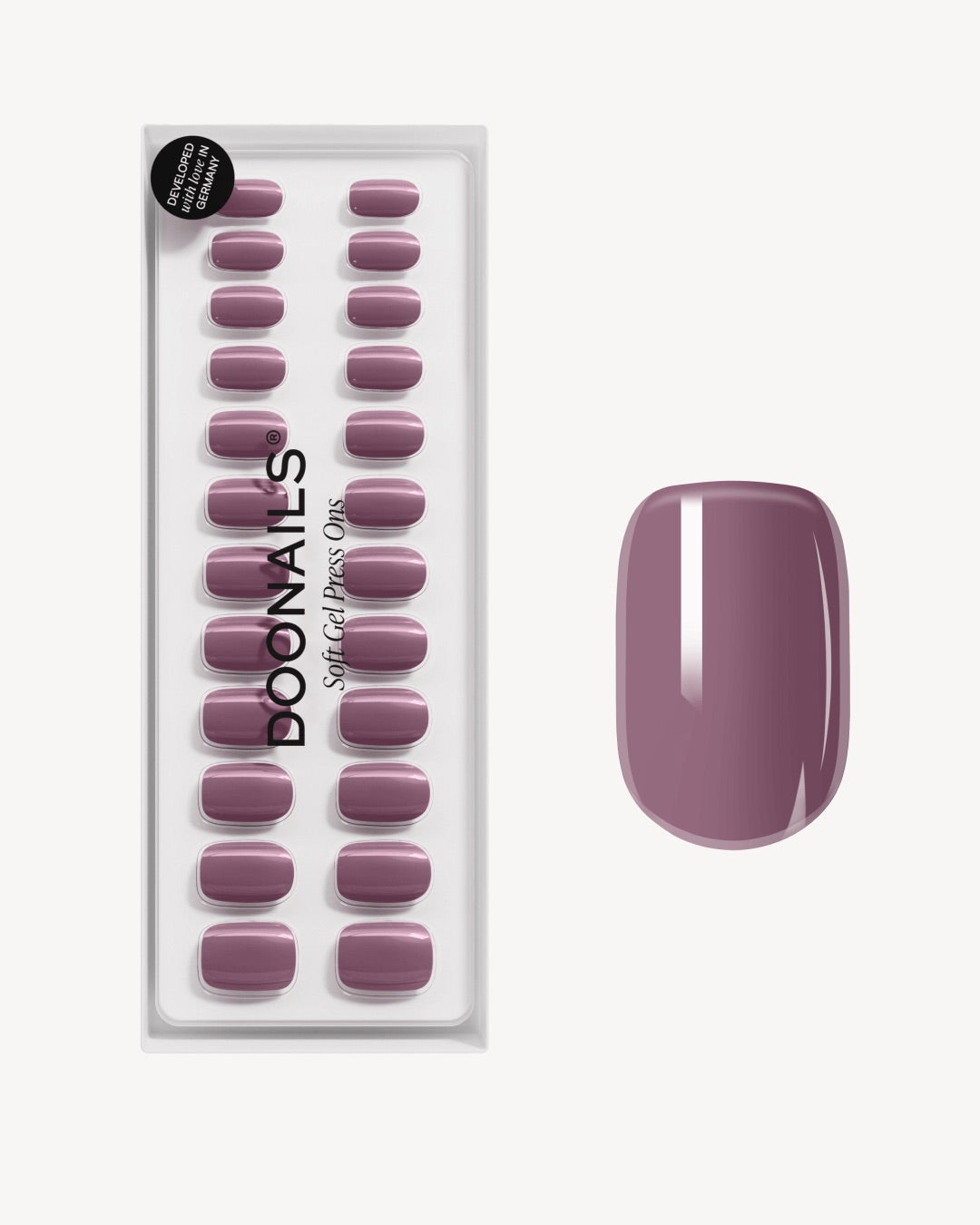 Soft Gel Press Ons Silent Night Mauve Short Square