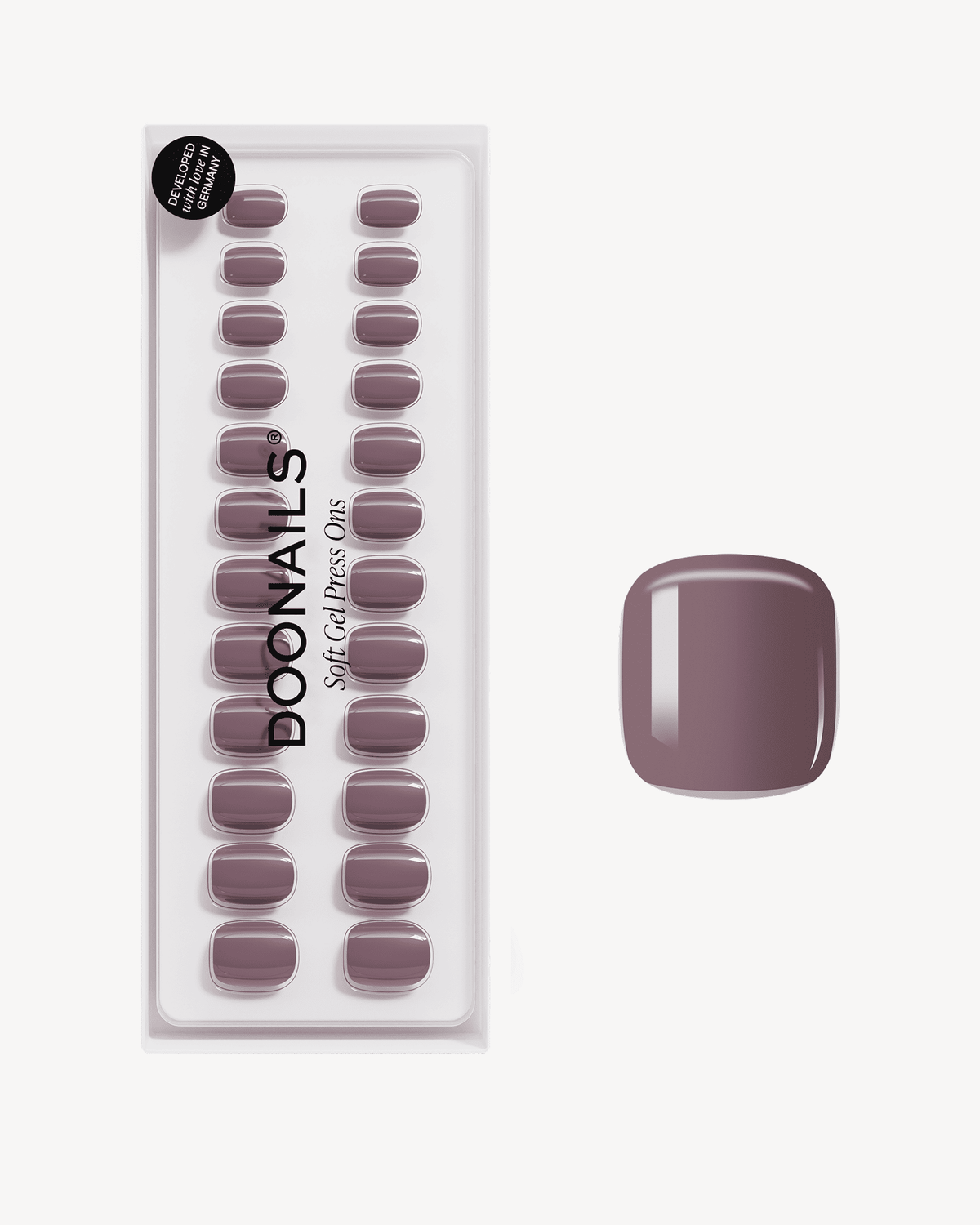 Silent Night Mauve Ultra Corte Quadrate Press Ons in Soft Gel