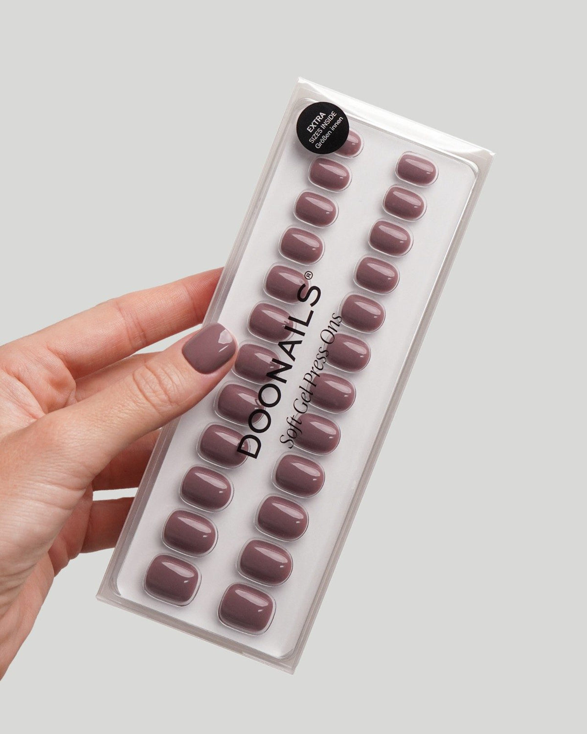 Silent Night Mauve Ultra Corte Quadrate Press Ons in Soft Gel