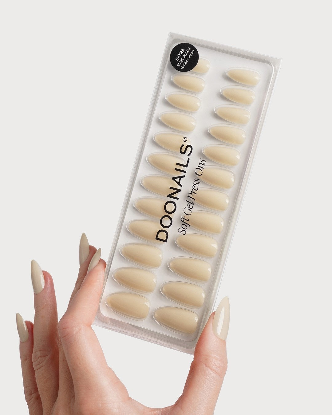 Vanilla Medium Almond Soft Gel Press Ons - Italy