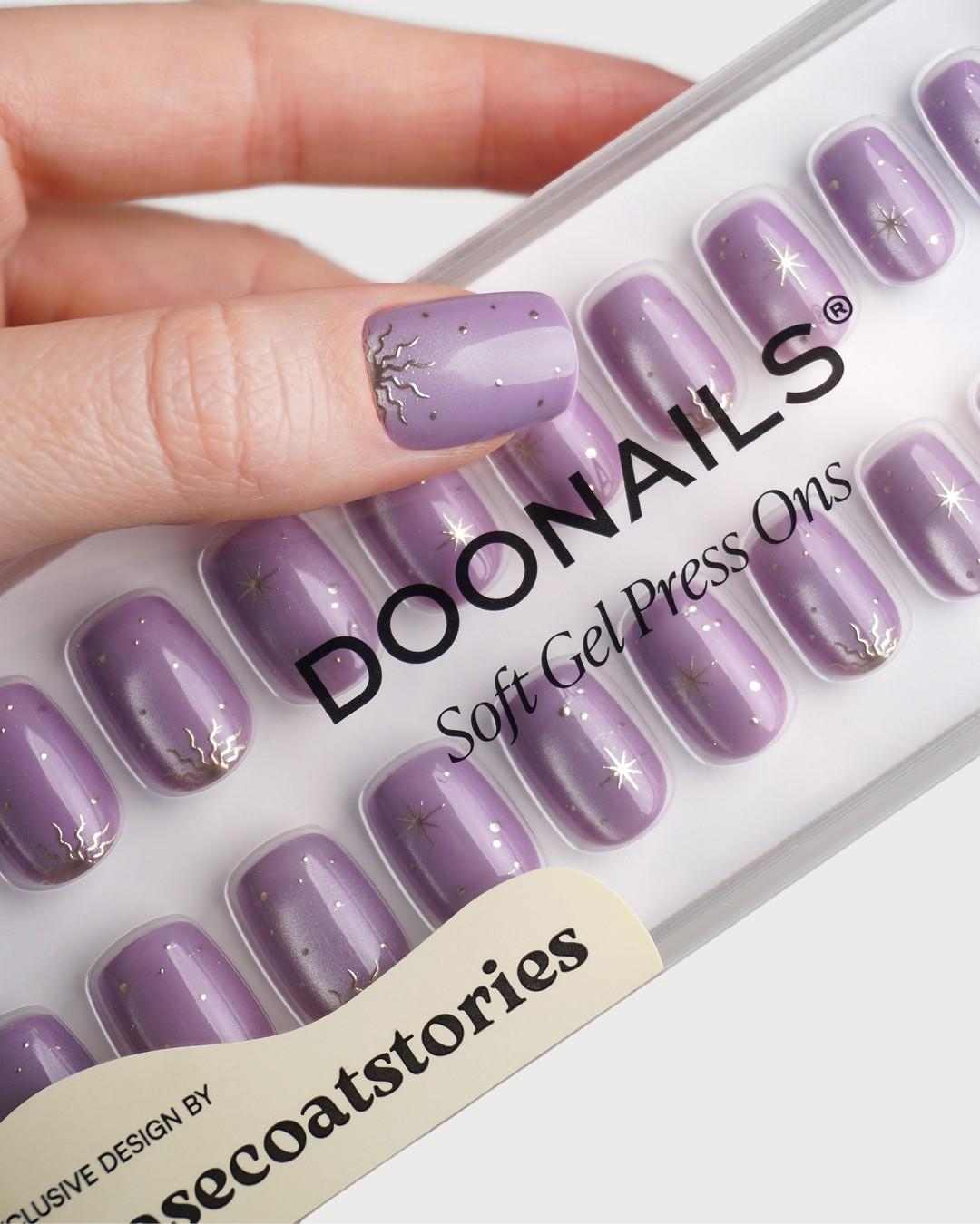 Violet Visions Corte Quadrate Press Ons in Soft Gel