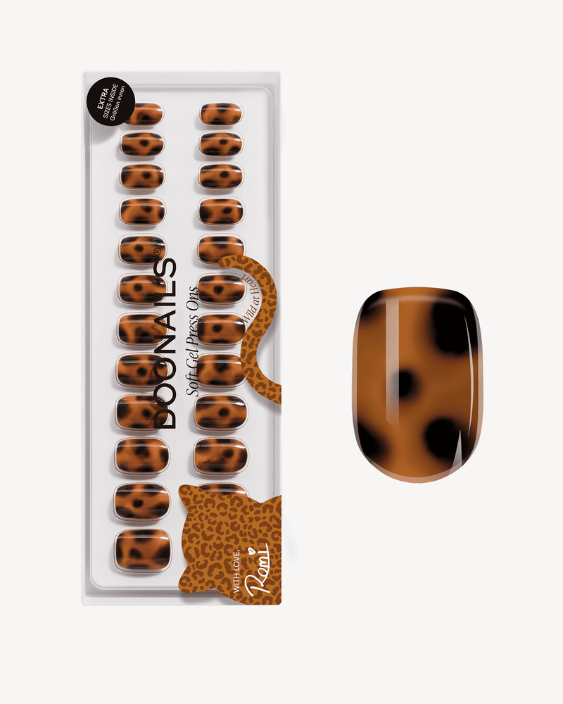 Wild Heart Extra Corte Quadrate Press Ons in Soft Gel