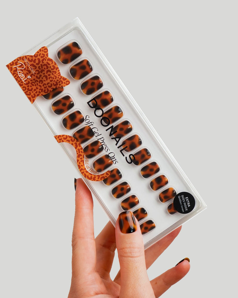 Wild Heart Extra Corte Quadrate Press Ons in Soft Gel