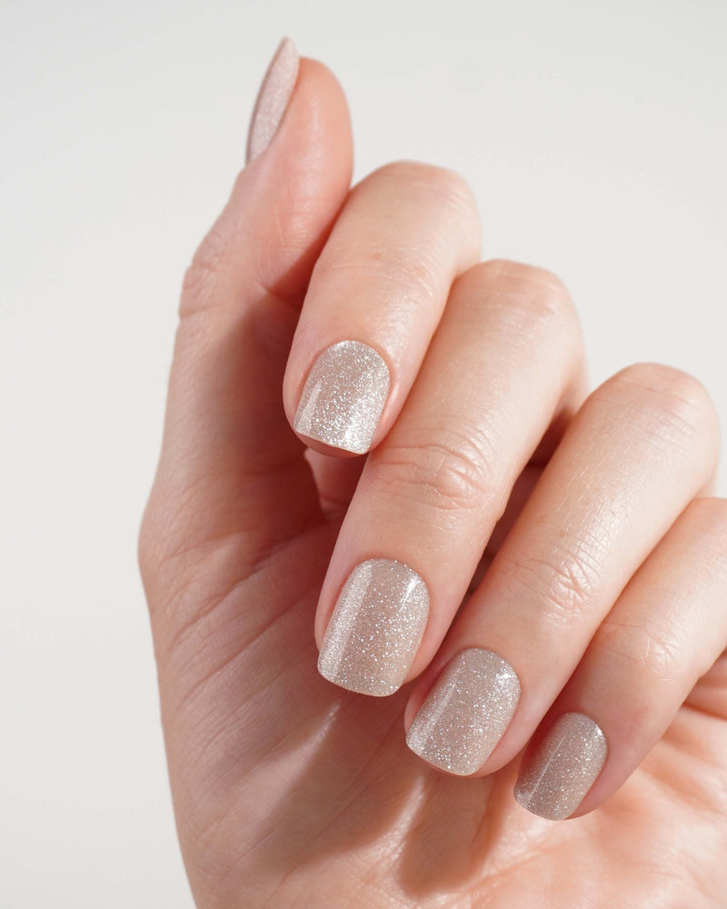 Press Ons in Soft Gel Champagne Cat Eye Quadrate Corte - Doonails Italy