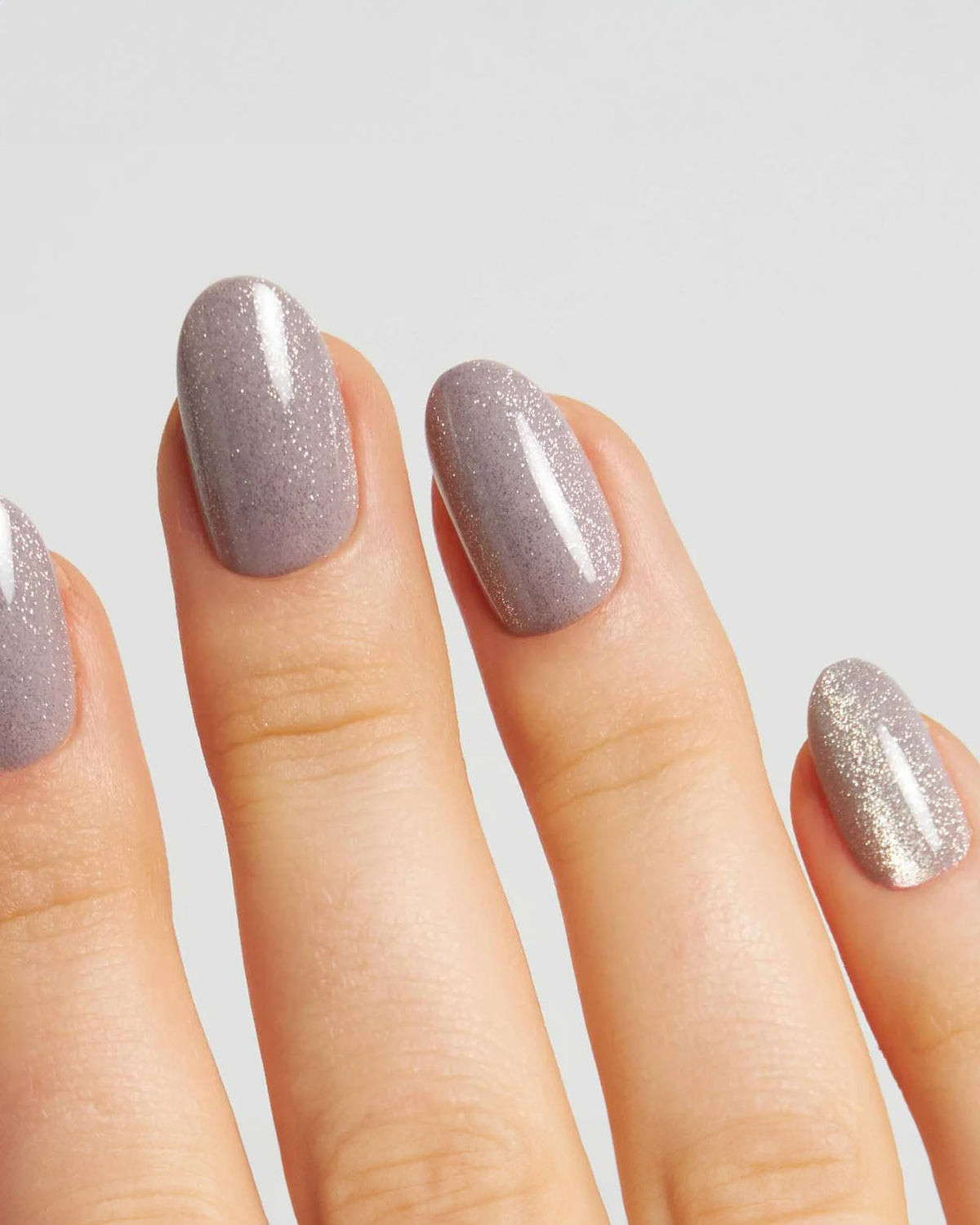 Grey Cat Eye Medie Rotonde Press Ons in Soft Gel