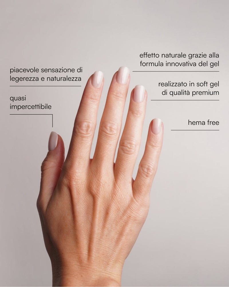 Press Ons in Soft Gel Pillow Talk Quadrate Extra Corte - Doonails Italy