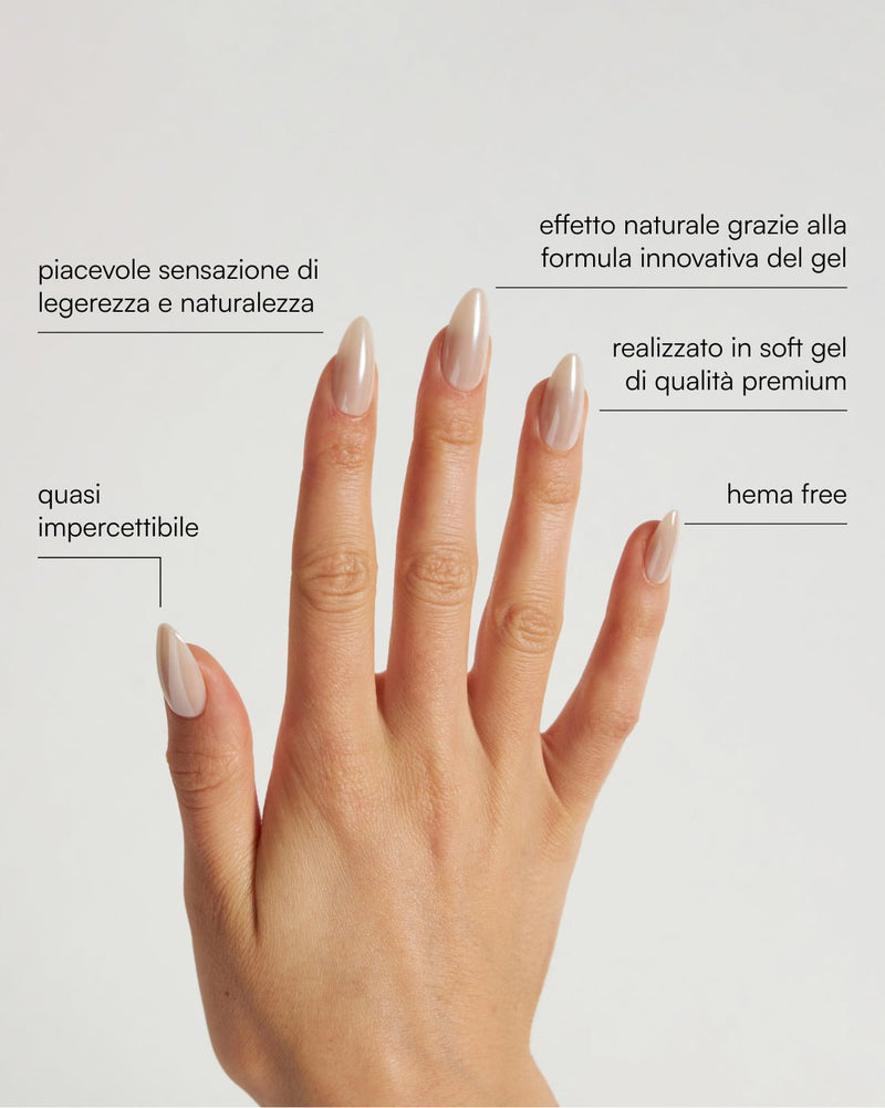Press Ons in Soft Gel Toffee Mandorla Medie - Doonails Italy