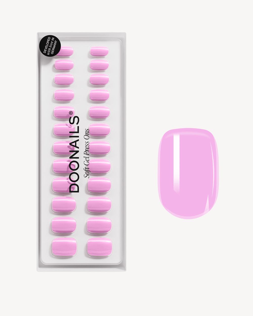 Press Ons in Soft Gel Barbie Girl Quadrate Extra Corte
