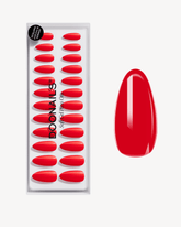 Press Ons in Soft Gel Rose Red Mandorla Medi - Doonails Italydoonails