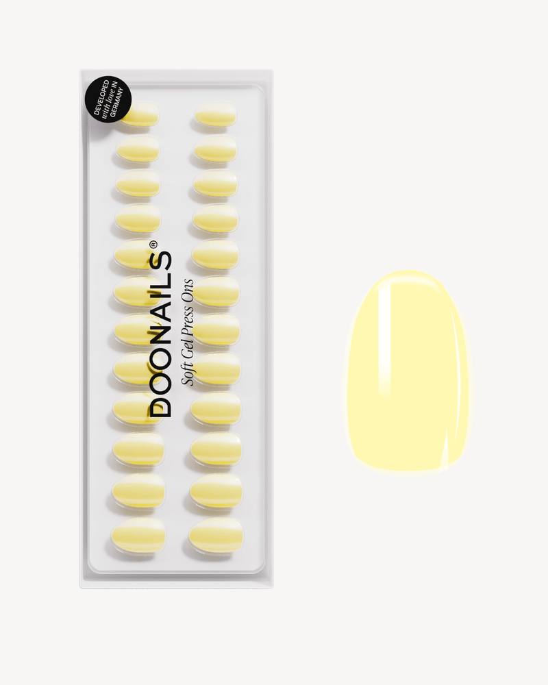 Press Ons in Soft Gel Lemon Sorbet Rotonde Corte - Doonails Italy