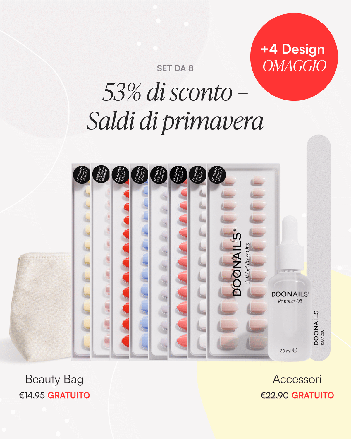 Kit Iniziale Spring Sale – Press Ons in Soft Geldoonails