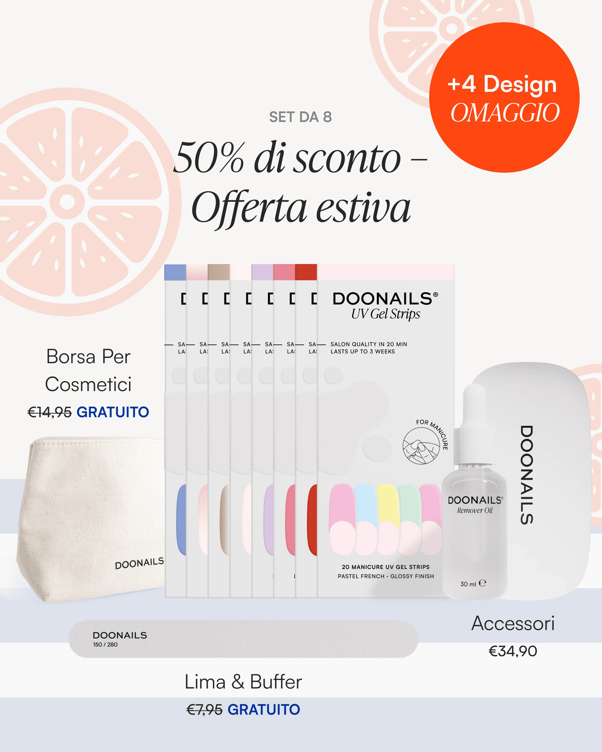 Kit Iniziale Estate – Strisce in Geldoonails