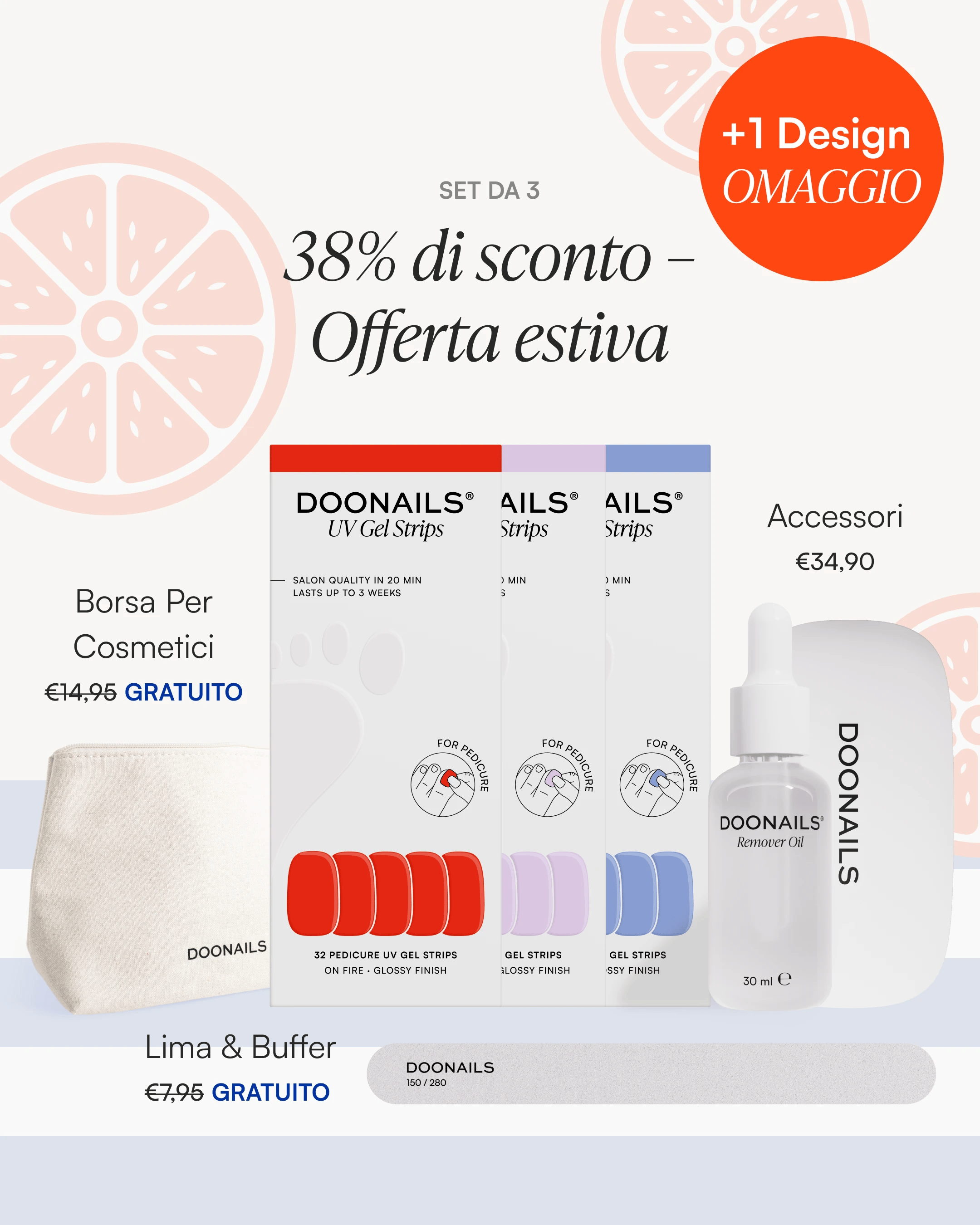 Kit Iniziale Estate - Strisce in Gel Pedicure