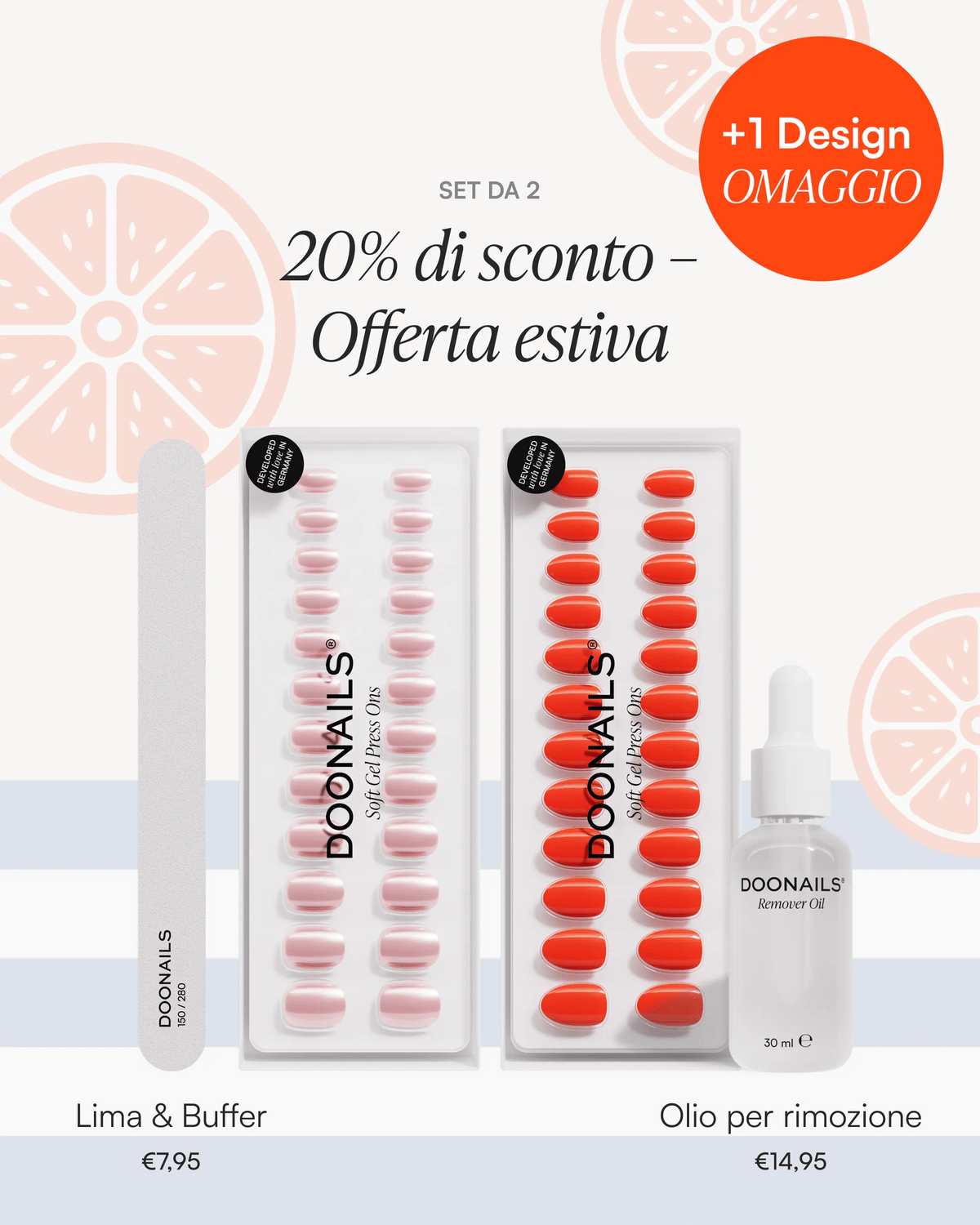 Kit Iniziale Estate - Press Ons in Soft Gel