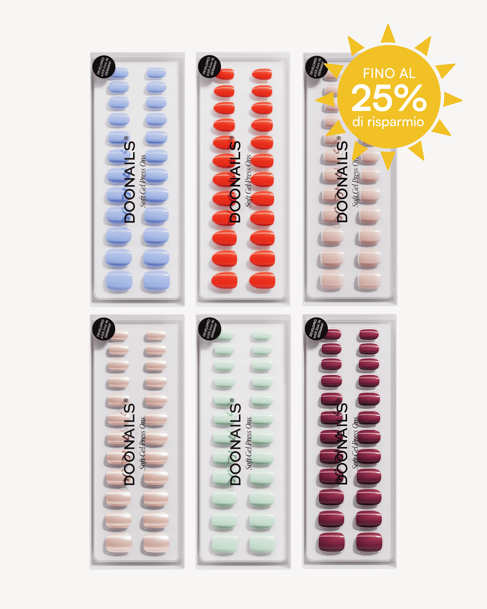 Pacchetto risparmio colori - Press Ons in Soft Gel