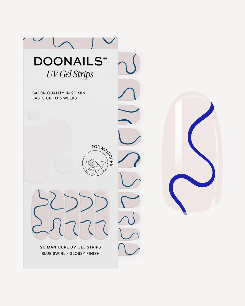Blue Swirls Strisce in Gel UV