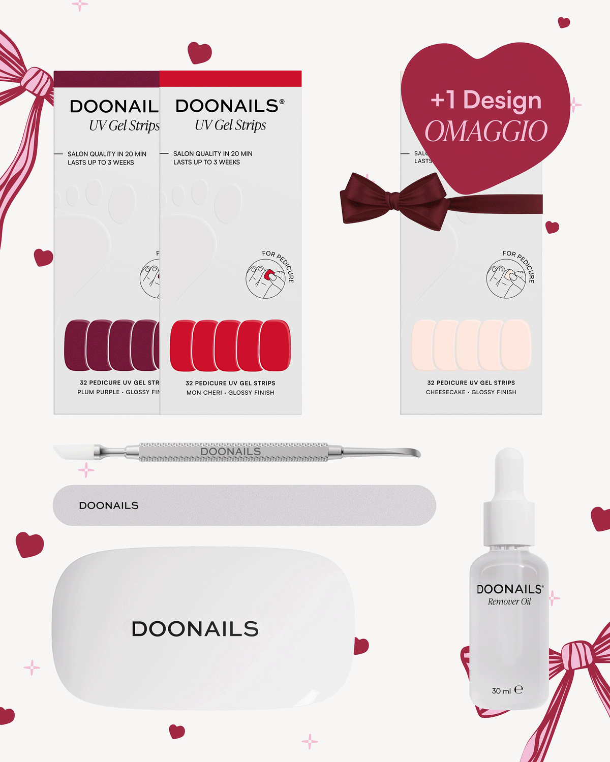 Kit Iniziale di San Valentino - Strisce in Gel Pedicuredoonails