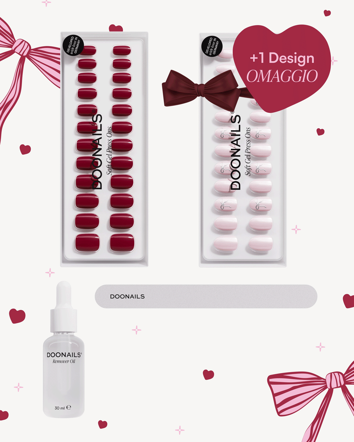 Kit Iniziale di San Valentino – Press Ons in Soft Geldoonails