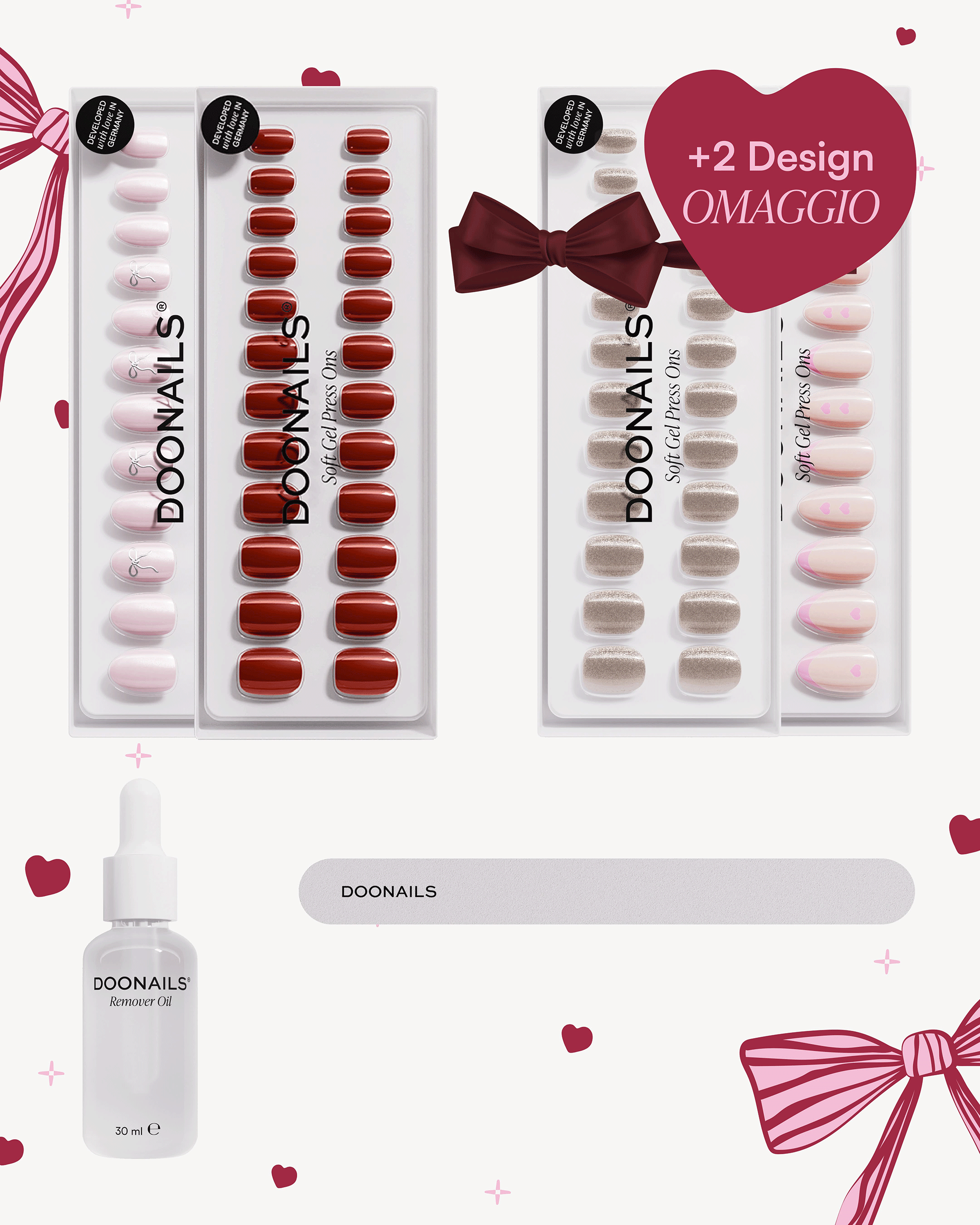 Kit Iniziale di San Valentino – Press Ons in Soft Gel