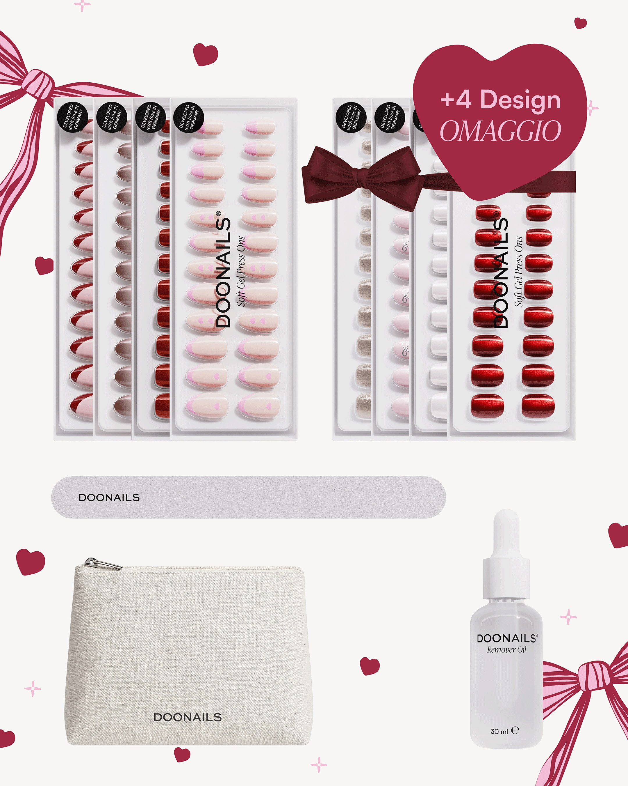 Kit Iniziale di San Valentino – Press Ons in Soft Gel