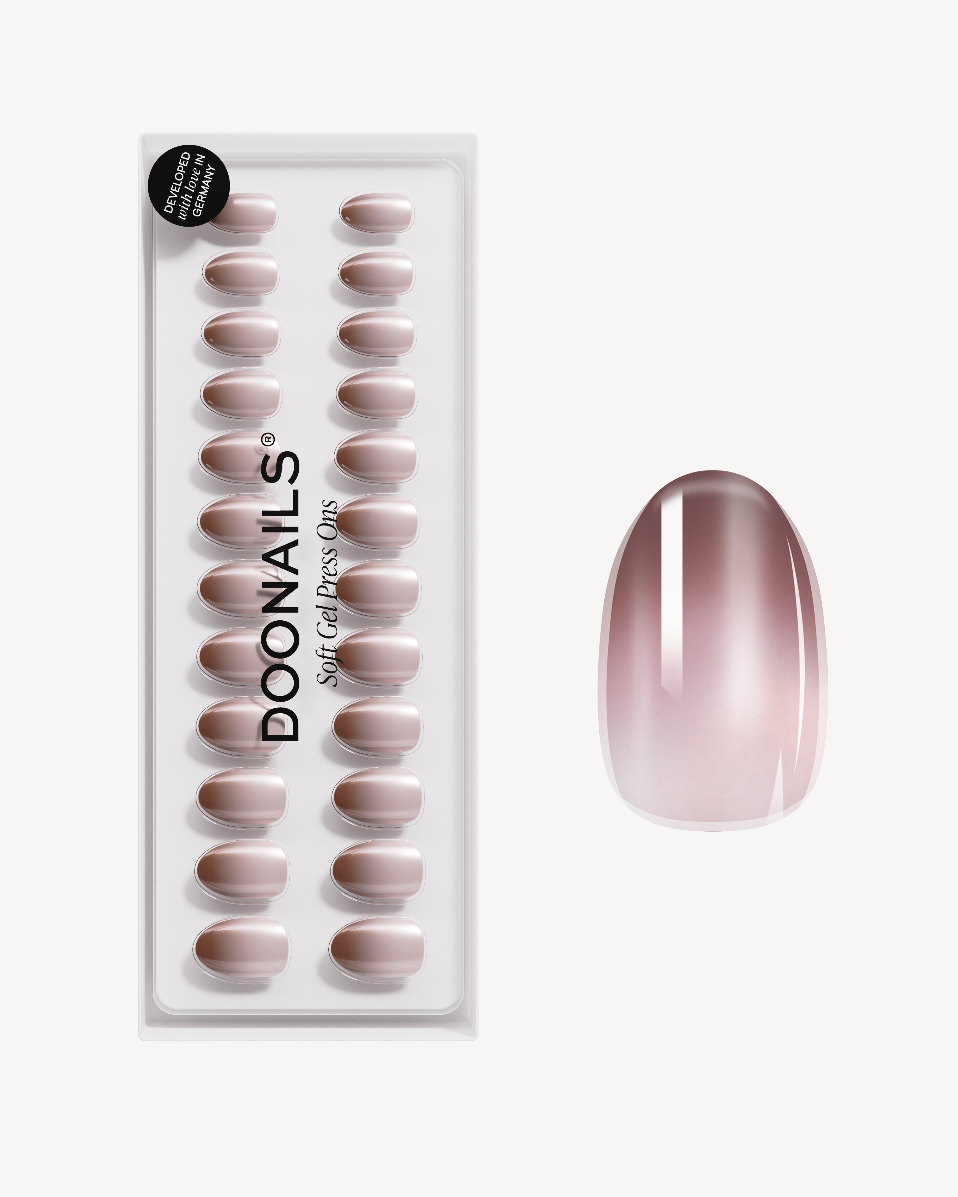 Press Ons in Soft Gel Brownie Rotondo Corte - Doonails Italy