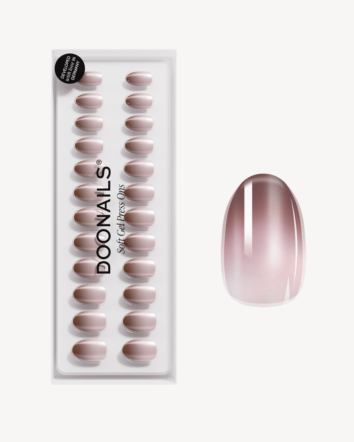 Press Ons in Soft Gel Brownie Rotondo Corte - Doonails Italy