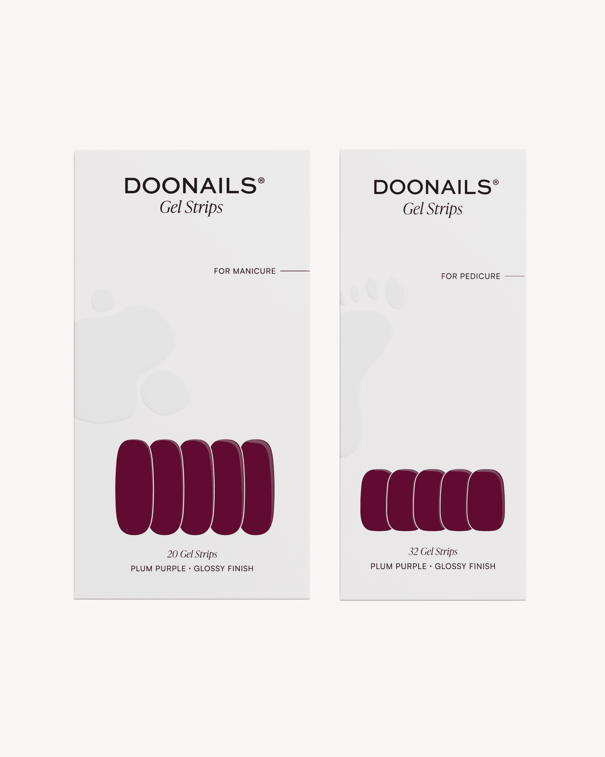 Plum Purple Mani & Pedi Set - Gel Strips - Doonails