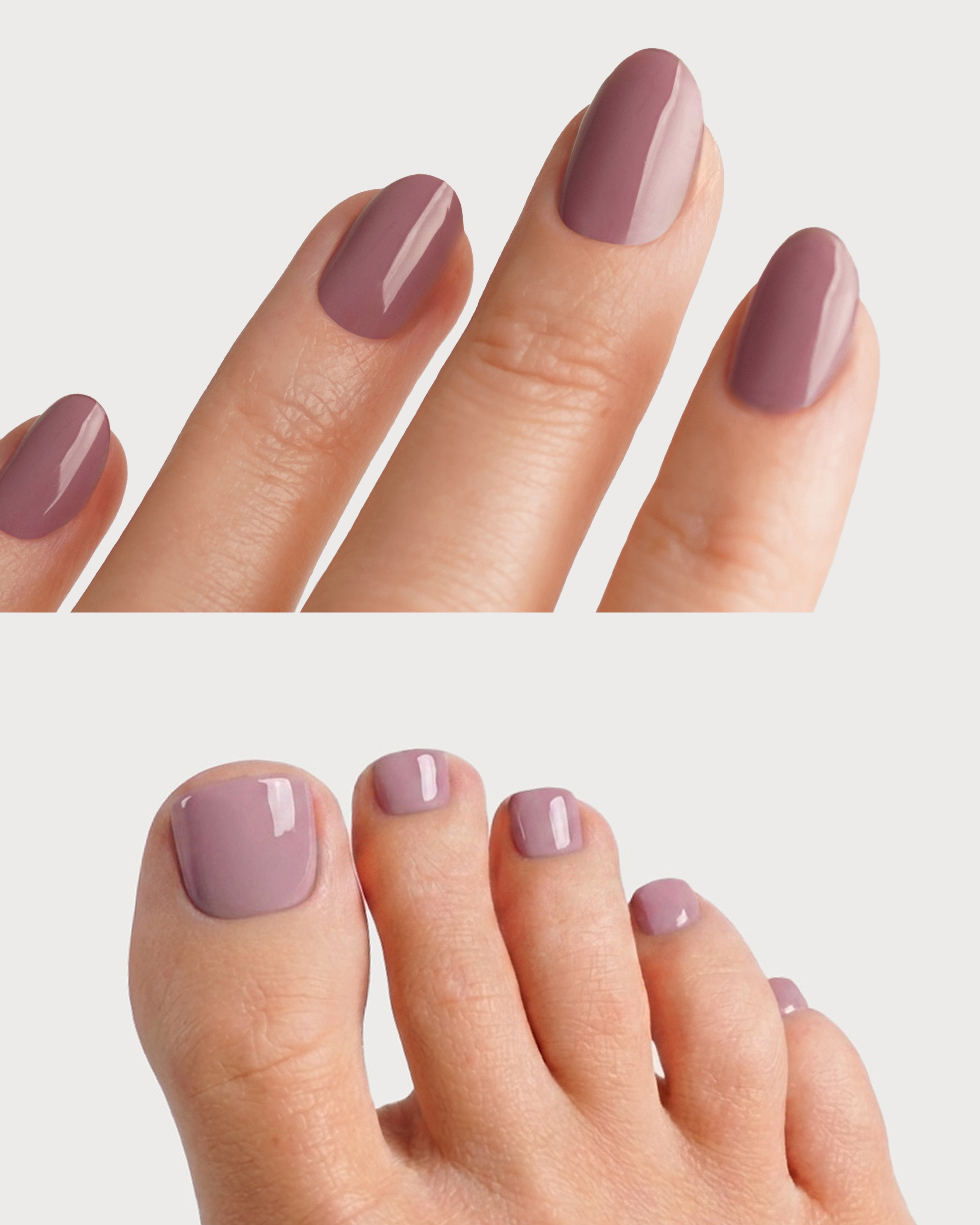 Silent Night Mauve Mani & Pedi Set Strisce in Gel