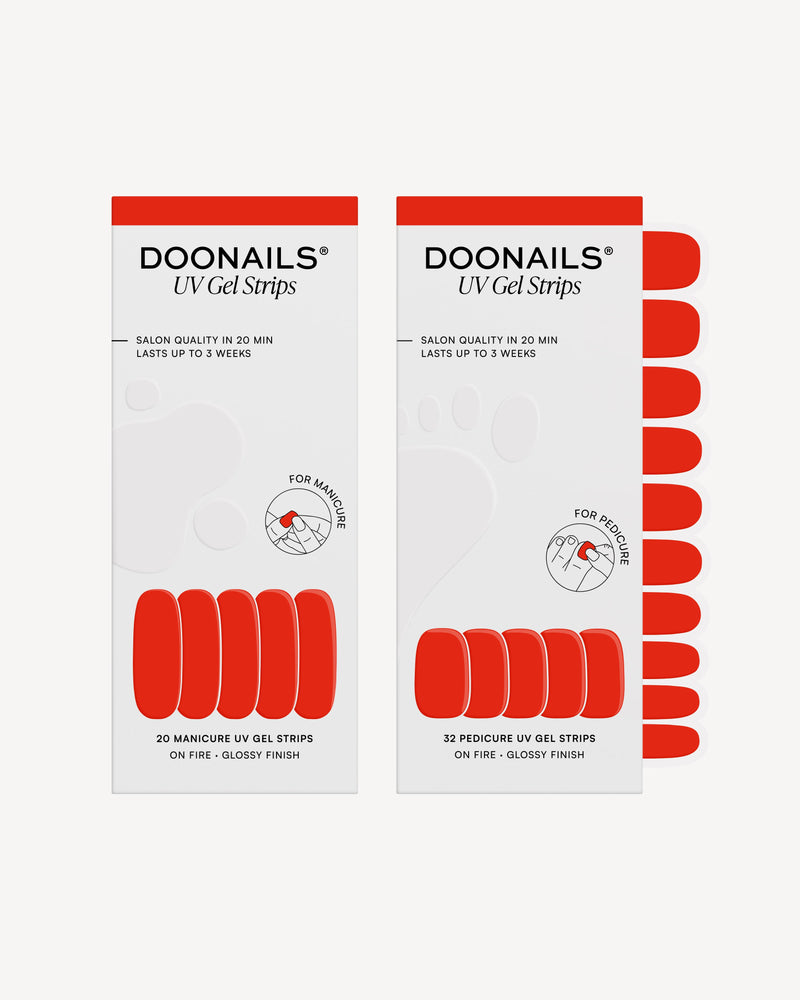 On Fire Mani & Pedi Set - UV Gel Strips - Doonails