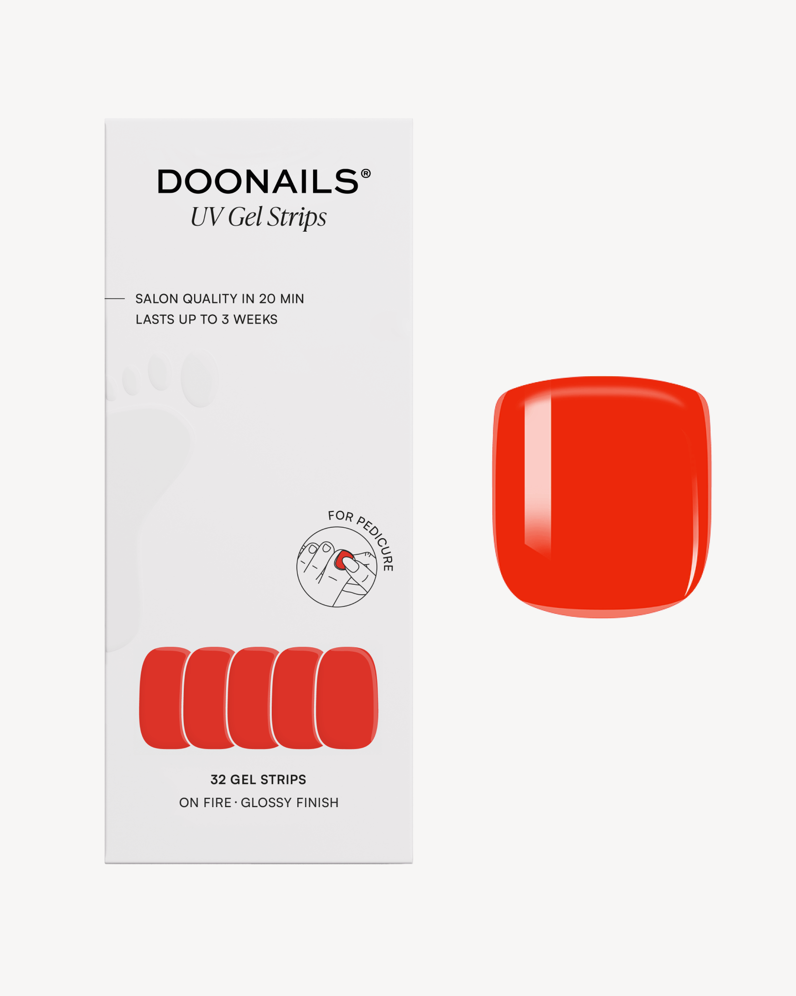 On Fire Pedicure Strisce in gel - Doonails Italy