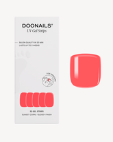 Sunset Coral Pedicure Strisce in gel - Doonails Italydoonails