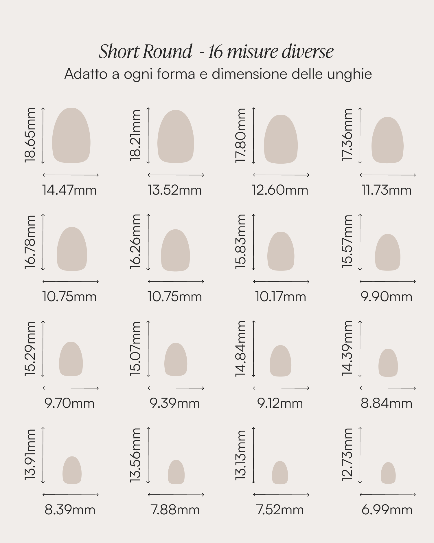 Press Ons in Soft Gel rotonde corte Prosecco