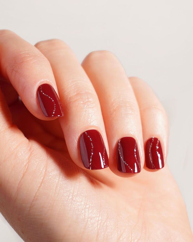 Strisce in gel Red Glitter Swirl - Doonails Italy