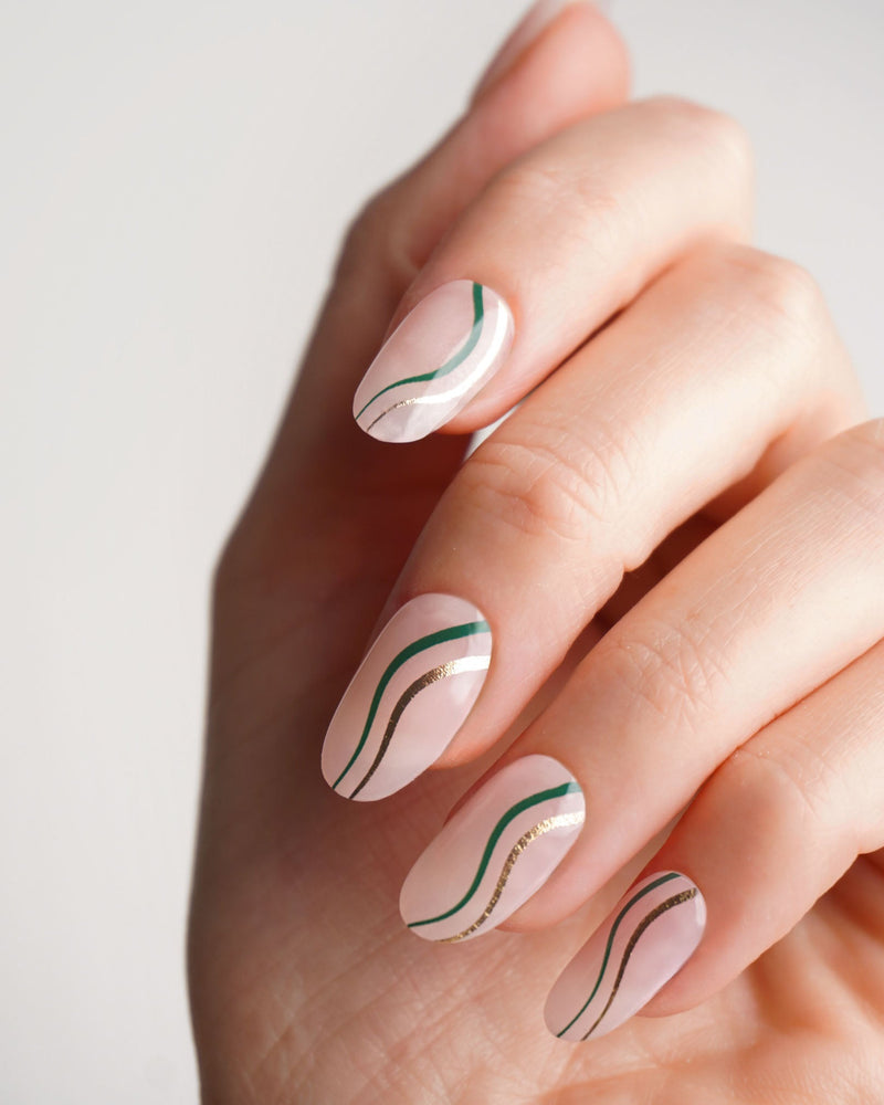 Strisce in gel Gold Green Swirl - Doonails Italy
