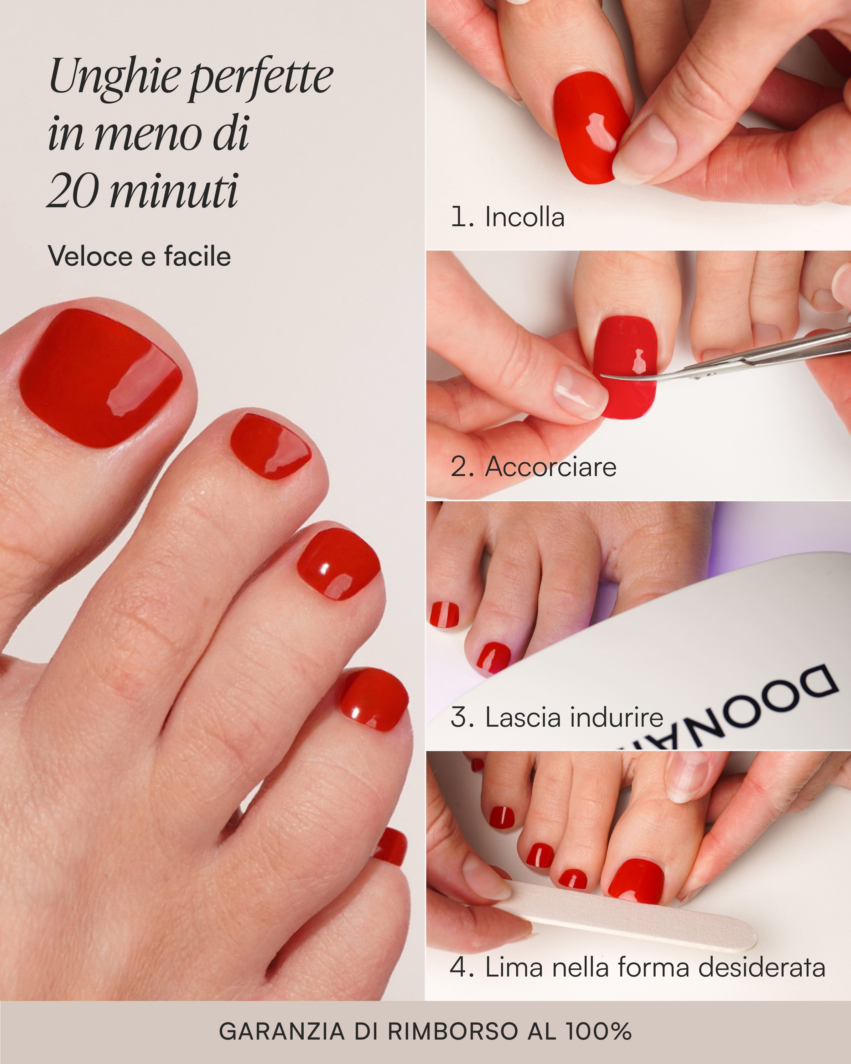 Estate Set Pedicure Estivo Iniziale - Strisce in Gel - Doonails Italy
