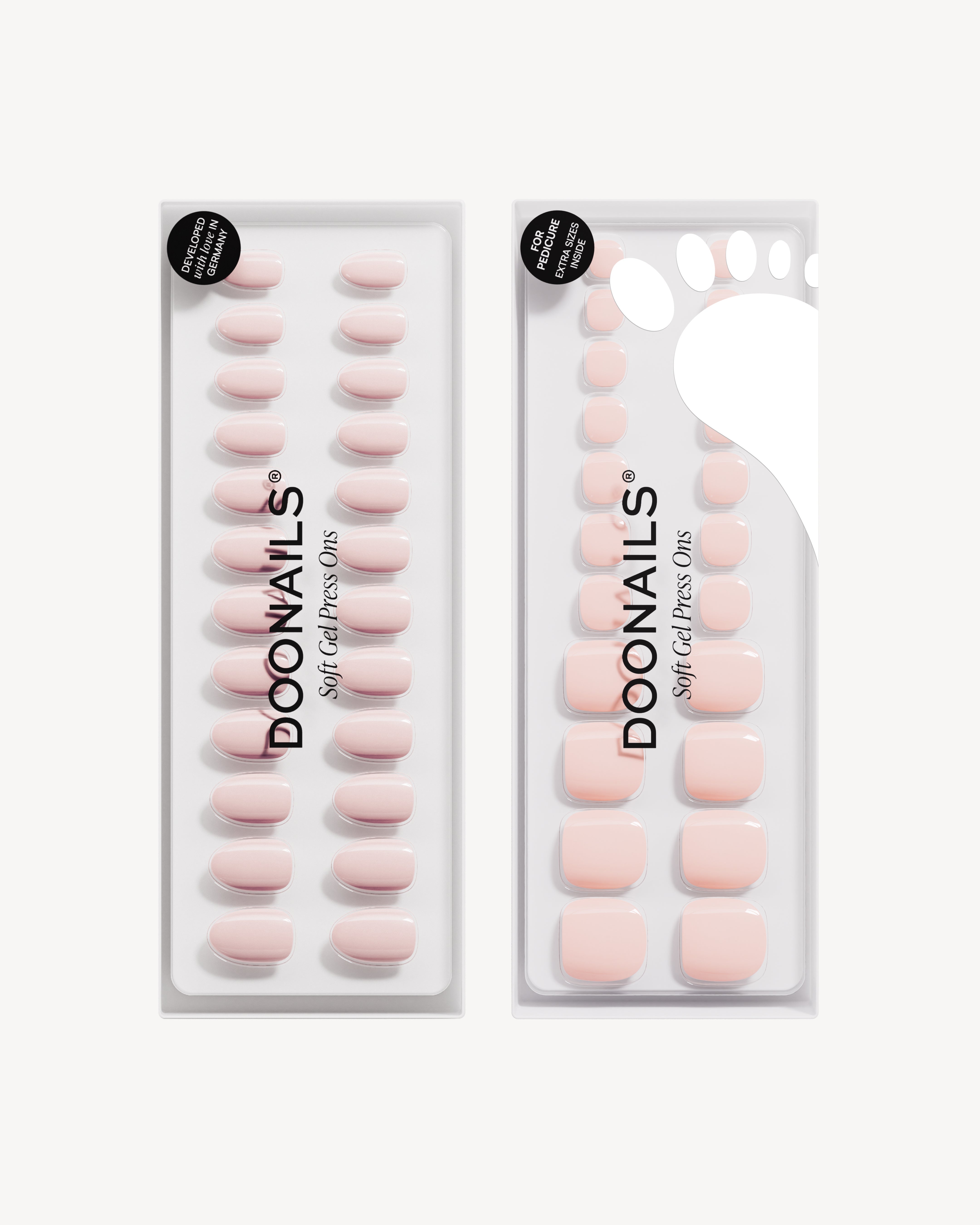 Ballerina Corte Rotonde Mani & Pedi Kit Press Ons in Soft Gel