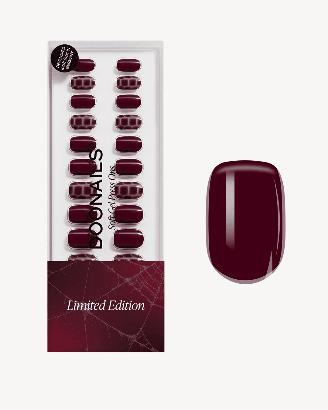Edizione Limitata Venomous Plum Corte Quadrate Press Ons in Soft Gel